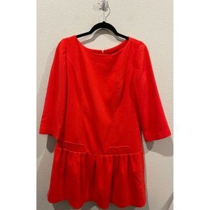 ELIZA J Red 3/4 Sleeve Zipper Back Mini Dress
